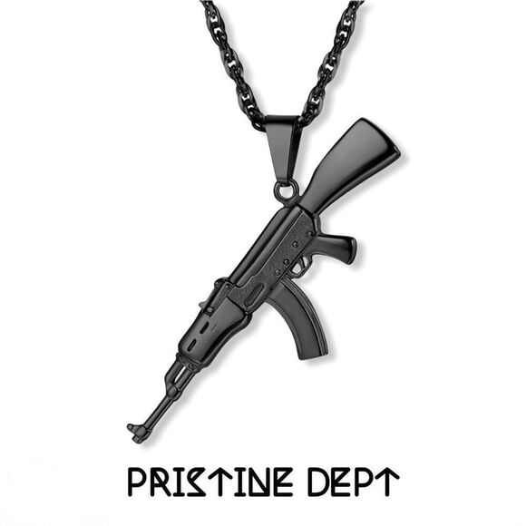 Necklace - Machine Gun Pendant Chain - Picture 1 of 2